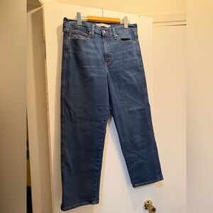 Women's Dark Blue Wide-Leg Jeans - Flare Fit